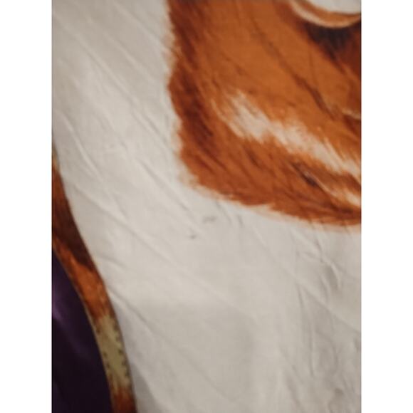 Vintage Silk Horse Scarf Horse's prints equestrian purple brown purple square - Picture 8 of 10